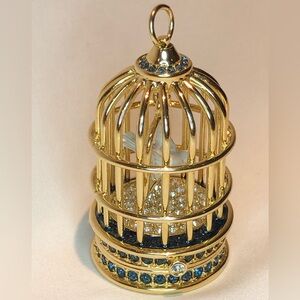 RARE 2007 Estee Lauder Solid Perfume Compact "Gilded Bird Cage"